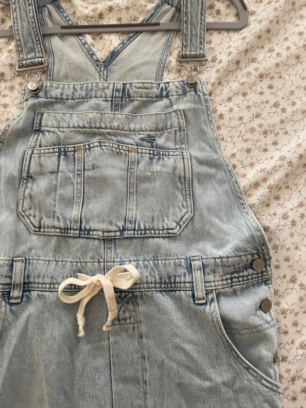 Light Wash Denim Overalls Jumpsuit - Casual Wide-Leg - Picture 2 of 11